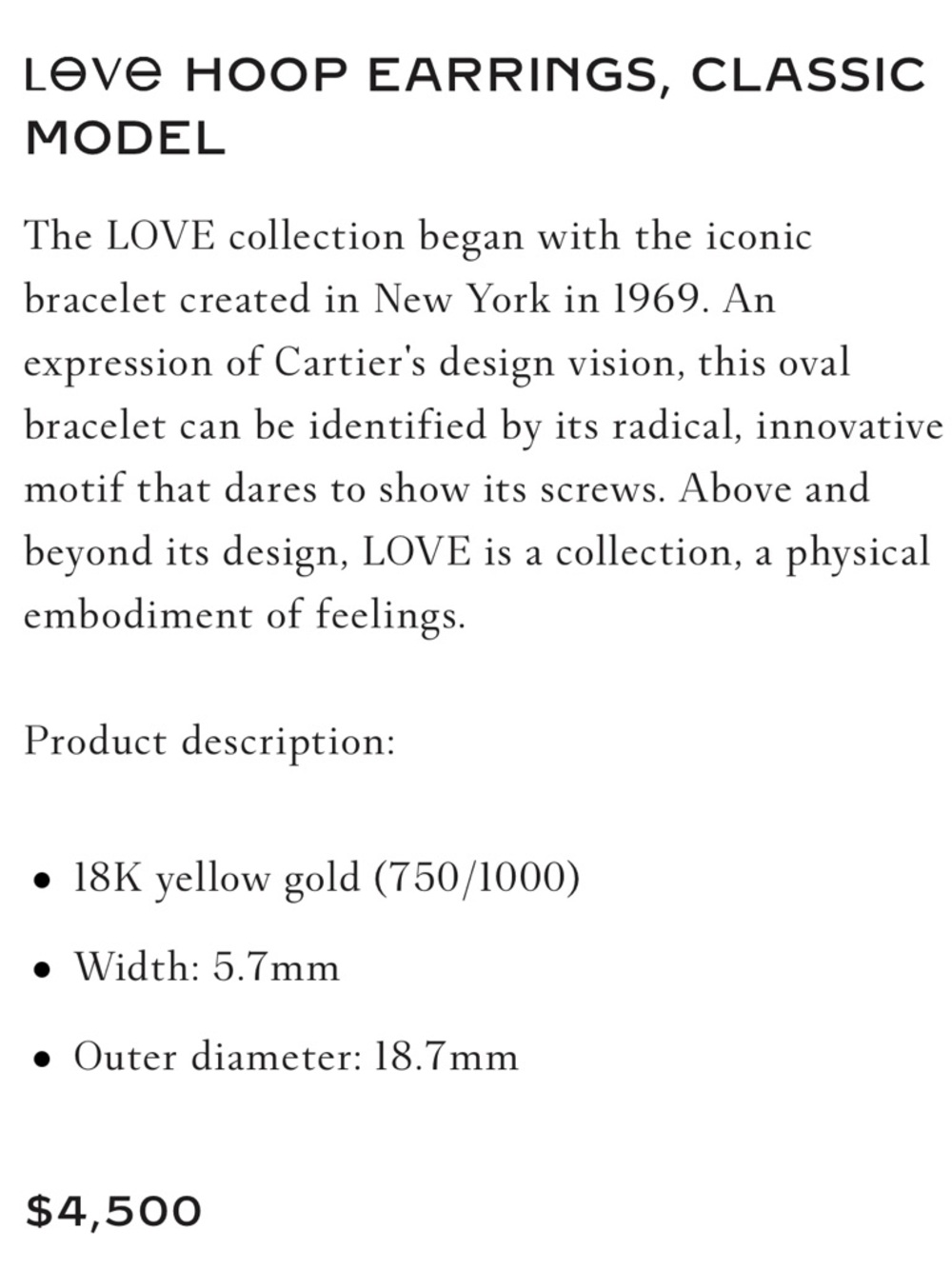 Cartier Gold Love Hoop Earrings - Picture 8 of 11